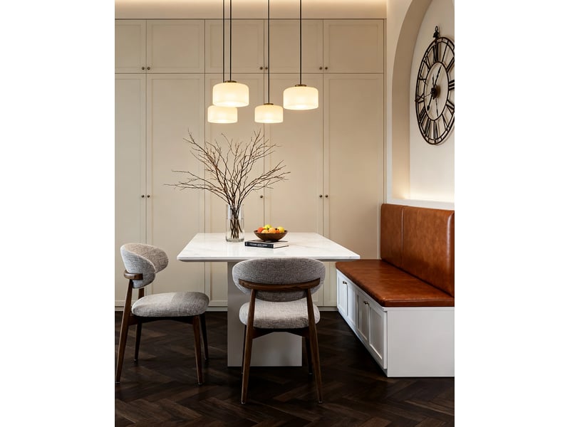  Lot de 2 chaises de salle à manger daisy en bois, tissu argile et noyer  - Conforama D