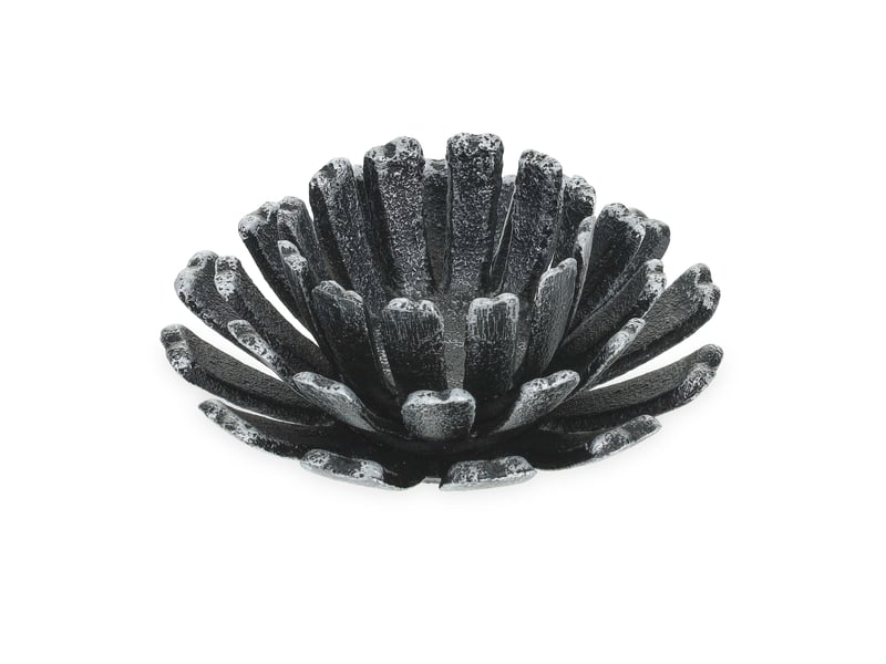  Lot de 2 porte-bougies en forme de fleur extérieur décoration jardin 6 x 13,5 cm en fonte noire 13_0012200  - Conforama A