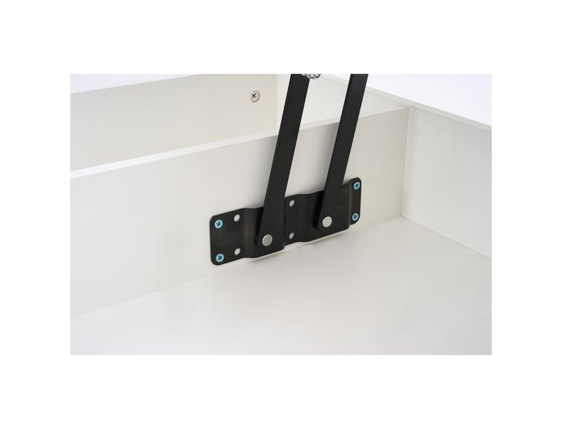 Table basse 100x50x42 cm relevable avec led et prises, blanc - Conforama E