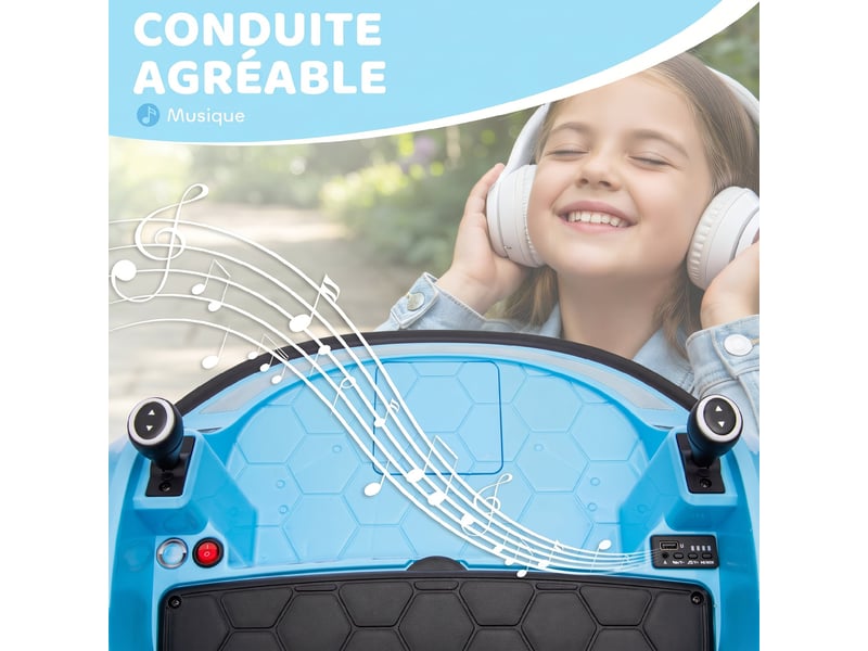  Voiture électrique enfant auto-tamponneuse effets sonores lumineux télécommande  - Conforama E