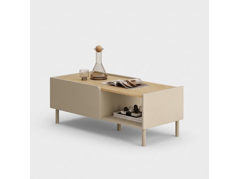  Table basse de salon avec rangement et 2 portes dobbiaco  - Conforama A