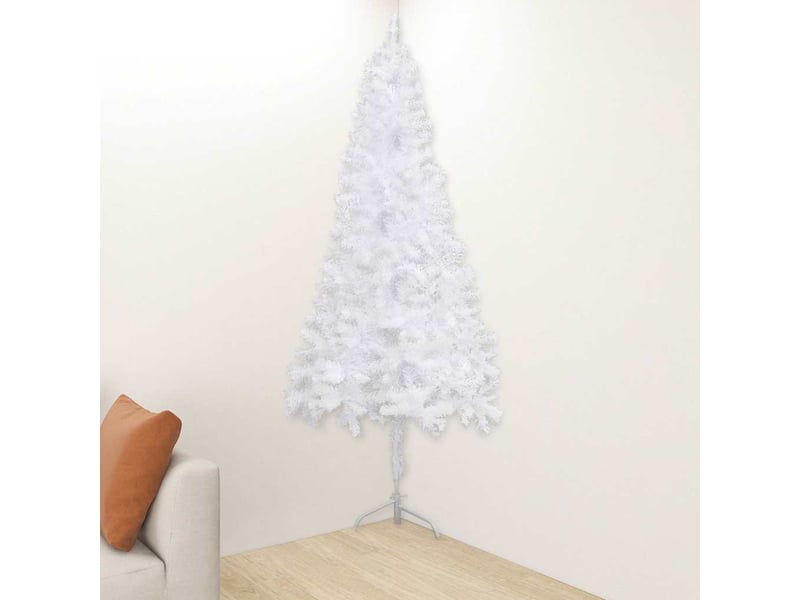 Sapin de noël artificiel, arbre de noël d'angle blanc 240 cm pvc  - Conforama B