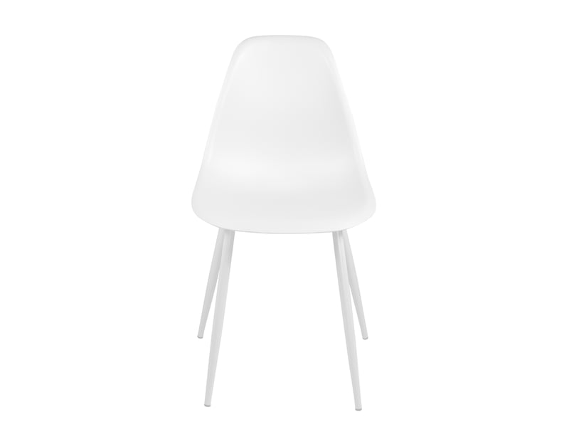  Lot de 4 chaises de cuisine nova blanches avec assise en plastique et pieds métal 658-NOVA - Conforama C