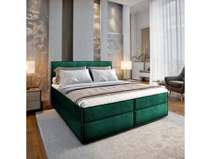 Lit avec rangement 180x200 cm <strong>MASSENO</strong> <strong></strong> coloris vert