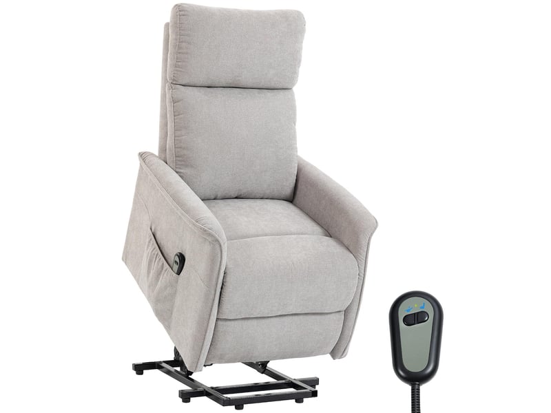  Fauteuil releveur électrique en chenille gris 69x91x106 cm  - Conforama A