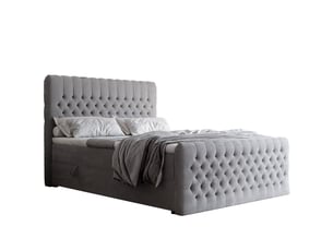 Lit coffre 200x200 cm <strong>IDOHOME</strong>  <strong>ALBA PLUS</strong> coloris gris