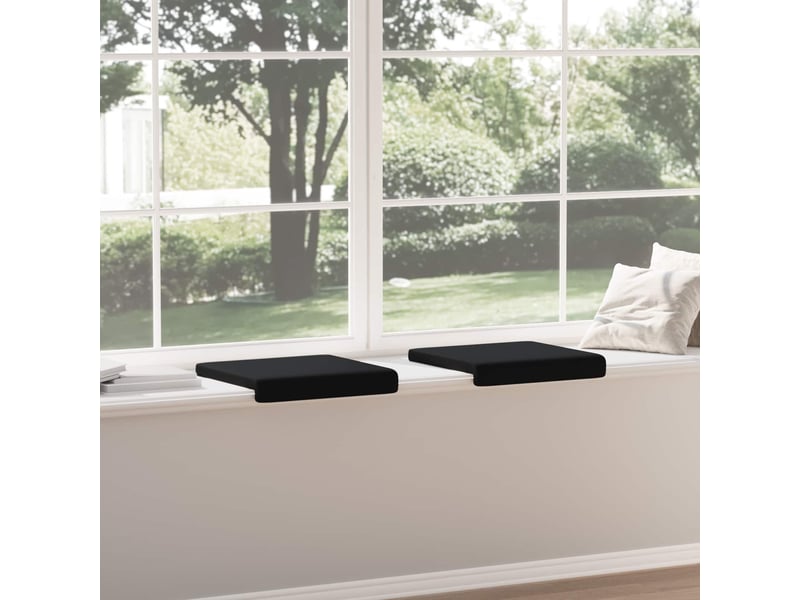 Lot de 2 coussins de banc, coussins d'assise, coussins pour chaisecanapé simili cuir noir profondeur 35 cm cf52495 - Conforama D