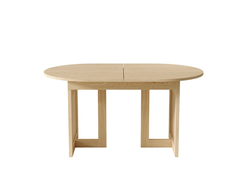  Table à manger extensible 150-200 x 90 cm, coins arrondis, pieds en rotin, chêne Jamama eleni - Conforama R