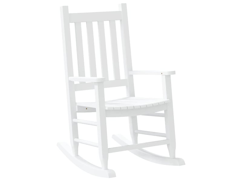  Lot de 2 chaises à bascule pour enfants 6-12 ans en bois de peuplier blanc dec029111  - Conforama B