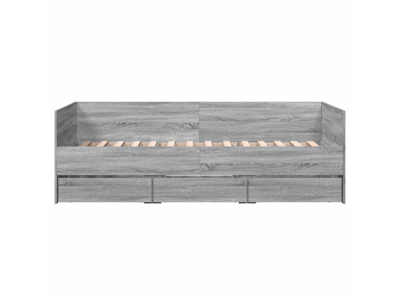  Lit simple- lit adulte -  lit de jour avec tiroirs sans matelas sonoma gris 100x200 cm  - Conforama C