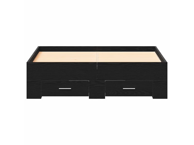  Lit double- lit adulte -  cadre de lit chêne noir 120 x 190 cm bois d'ingénierie  - Conforama D