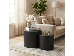Table basse rond(e) coloris noir <strong>HAUSS SPOLE</strong> <strong></strong>