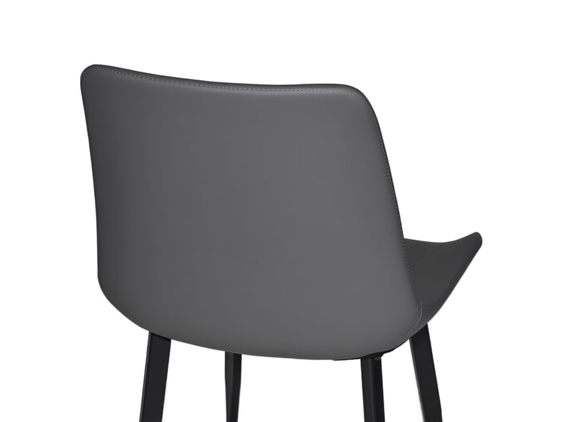  Lot de 4 chaises de salle à manger,avec pieds en acier,similicuir,gris  - Conforama D