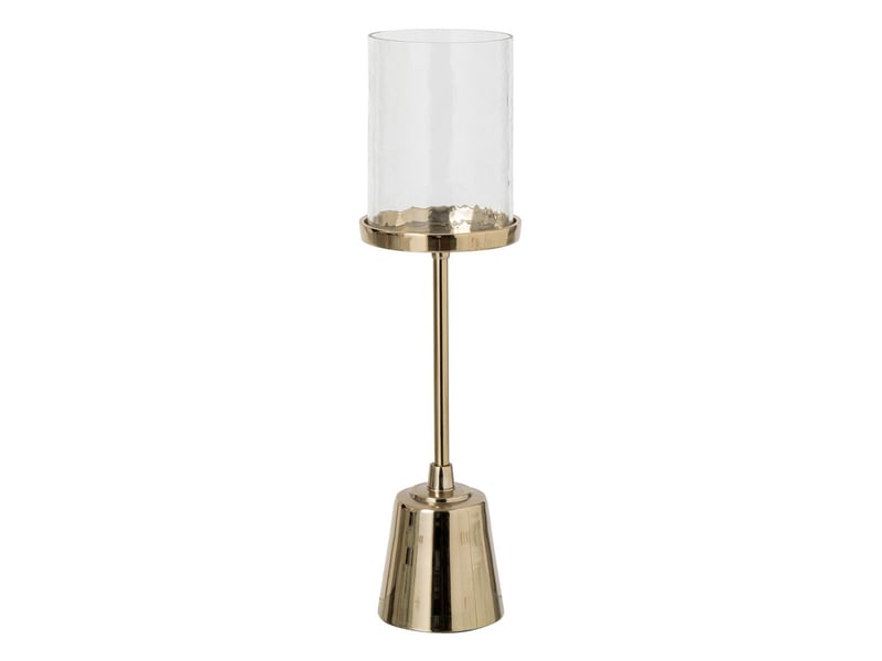  Bougeoir design sur pied dorine 53cm doré  - Conforama A