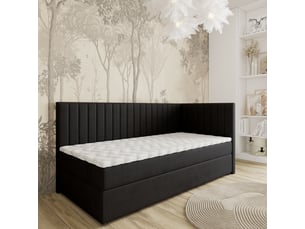 Lit avec rangement 80x200 cm <strong>MASSENO</strong> <strong></strong> coloris noir