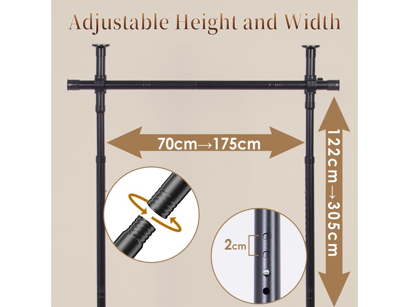 Todeco tringle à rideaux sans percage, paravent interieur, écran réglable en flexibilité, 122 à 305 cm (h), 70 à 175 cm (l), blanc