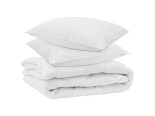 Duvet toutes saisons avec oreiller 3 pièces - couette blanc microfibre