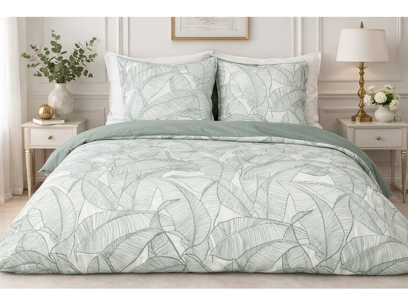 Parure de lit feuillage nature – coton lin lavé PAR_PAMPELUNE240 - Conforama A
