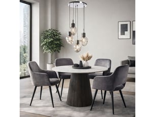 ensemble table et 4 chaises francisco glenn gris kare design