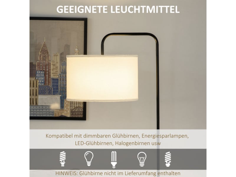  Lampadaire moderne en métal noir avec abat-jour, 64 x 38 x 163,5 cm, câble de 180 cm, pour salon  - Conforama D