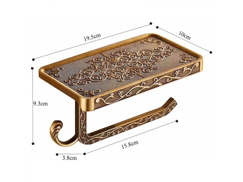 Porte-papier toilette mural 2 en 1 style vintage, bronze antique - Conforama B