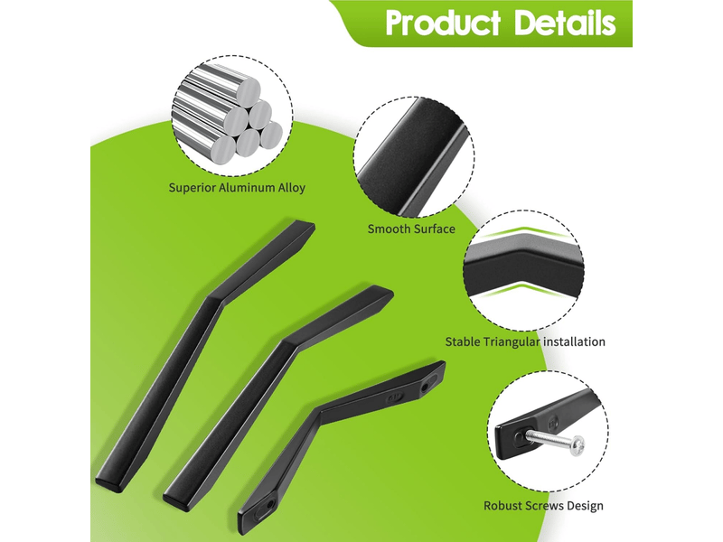  Poignée pour meuble de cuisine distance entre axes poignée pour porte de cuisine noire alliage d'aluminium poignée pour décoration  - Conforama D