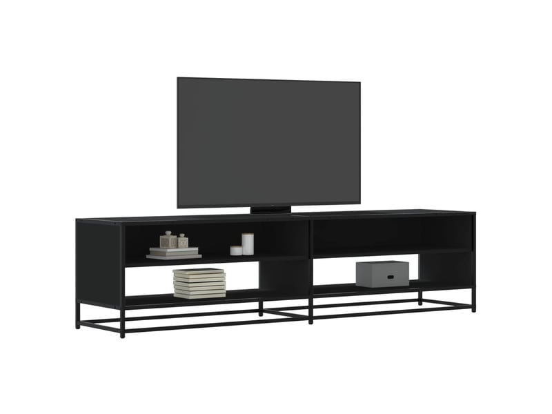  Meuble tv - banc tv - meuble de rangement noir 180,5x40x46 cm bois d'ingénierie  - Conforama B