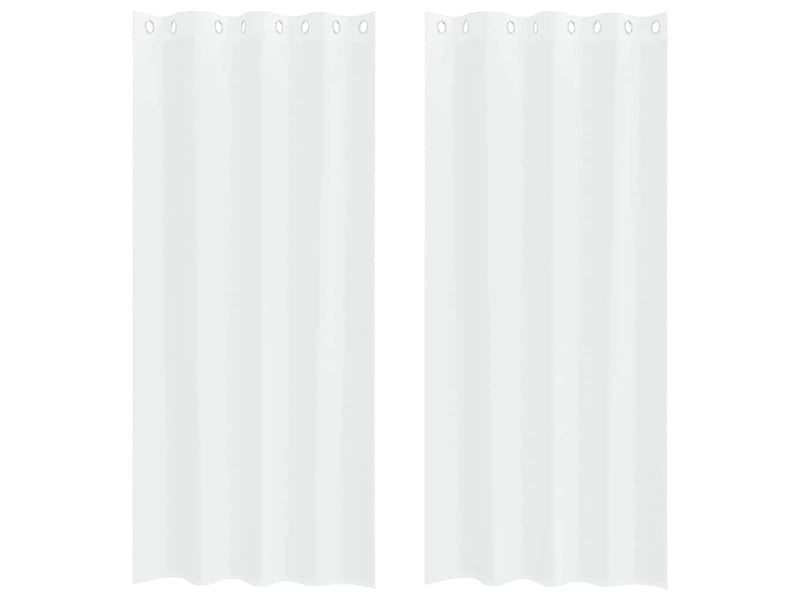  Lot de 2 rideaux en voile, voilage blanc 245 x 140 cm polyester cf43878  - Conforama A