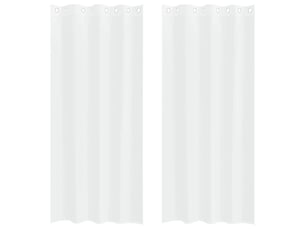 Lot de 2 rideaux en voile, voilage blanc 245 x 140 cm polyester cf43878