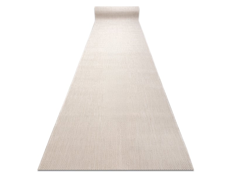 Le tapis de couloir sizal sion mélange tissé à plat crème 70cm 70x970 cm  - Conforama A
