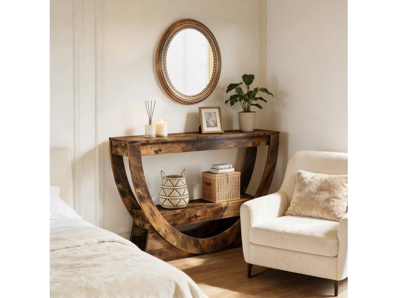  Meuble tv 160 cm style campagne en mdf marron rustique evryae  - Conforama D