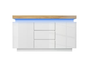 Buffet 2 porte(s) 3 tiroir(s) PANGIVO - 140 cm coloris blanc
