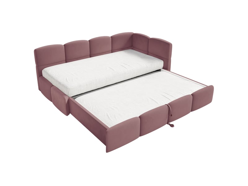 Selsey cloudy - lit rembourré - 170x185 cm - velours rose - côté droit Cloudy - Conforama D