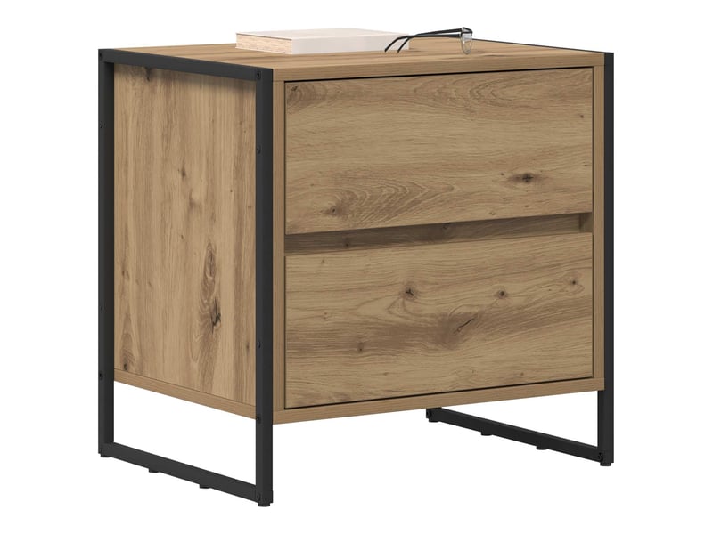  Table de chevet 2 pièces chêne artisan 50 x 39,5 x 50 cm  - Conforama C