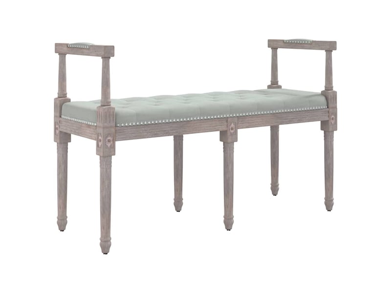  Banc chambre, banc de lit gris clair 110x40x70 cm velours  - Conforama A