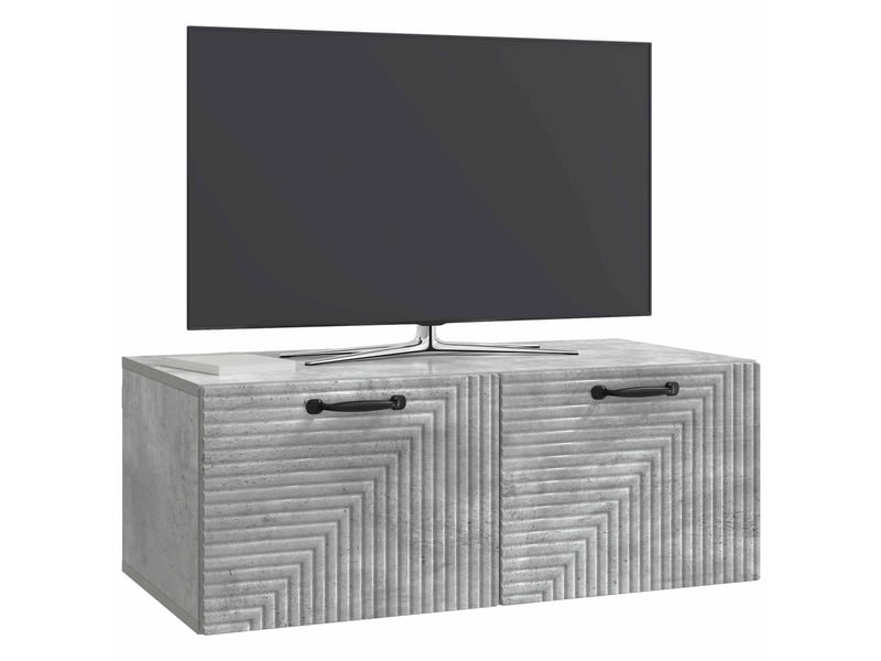  Meuble tv - banc tv - meuble de rangement mural gris béton 78,5 x 41 x 30 cm bois d'ingénierie  - Conforama C