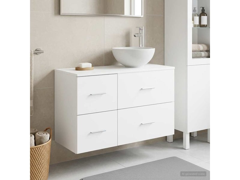  Ensemble de mobilier de salle de bain 2 pcs blanc shl3292  - Conforama B