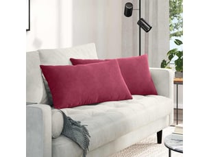 Lot de 2 coussins de canapé, coussins décoratifs bordeaux 80 x 40 cm cf59034