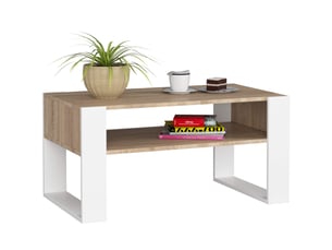 Table basse rectangulaire coloris bois clair AKORD DOMI - 92 cmx53 cm