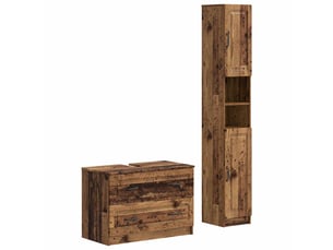 Ensemble de 2 meubles de salle de bain utrecht bois ancien cf63201