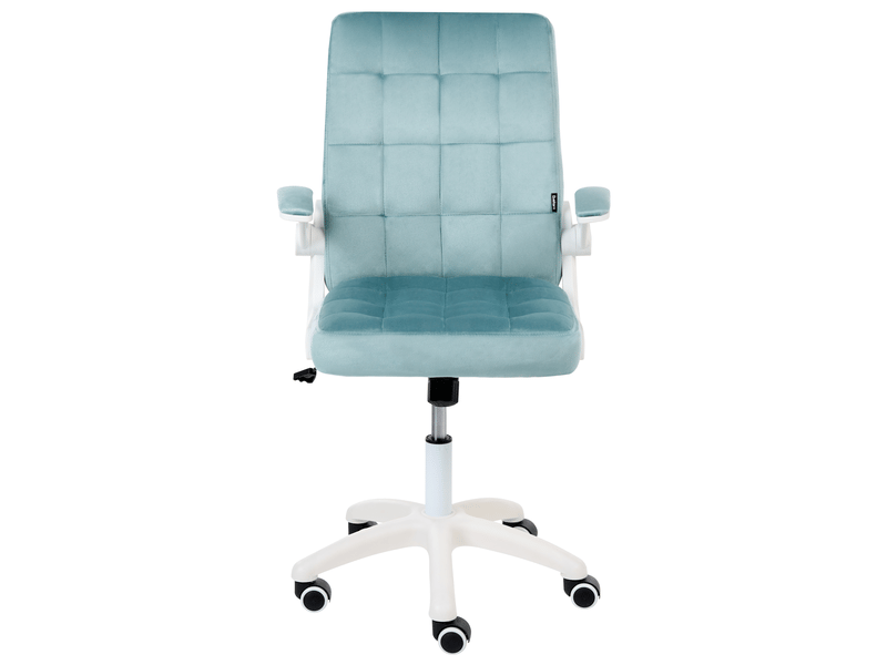 Chaise de bureau dandy velours bleu clair  - Conforama D