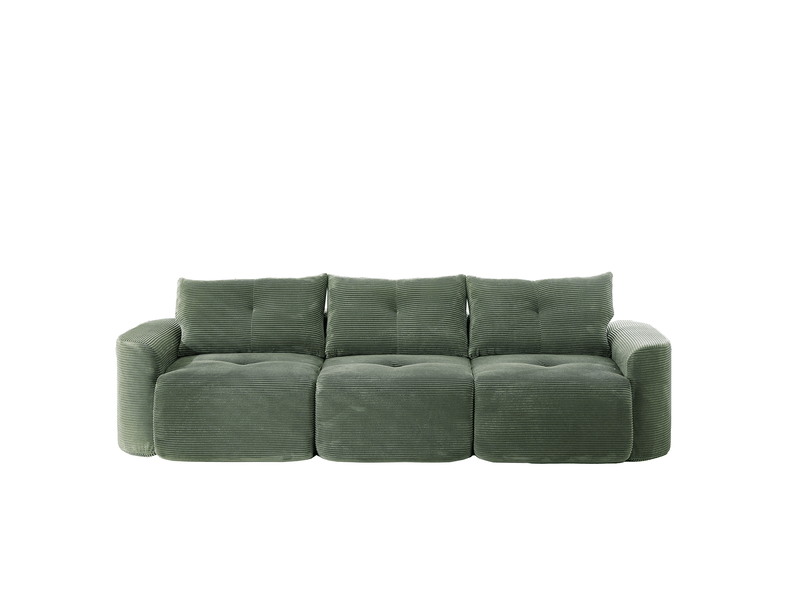 Canapé modulaire 3 places configuration 2+1 velours côtelé evryae - Conforama A