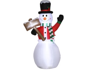 Décoration de noël gonflable bonhomme de neige 103 x 70 x 180 cm multicolore en polyester avec éclairage led
