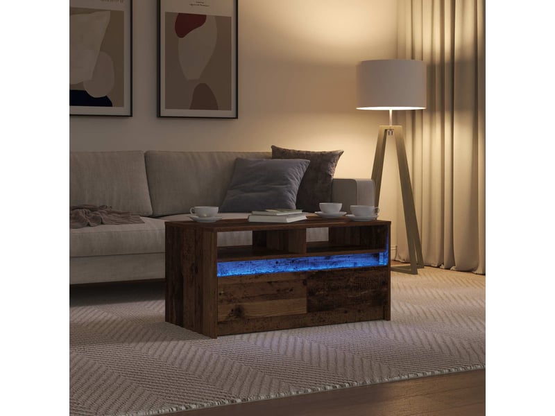  Table basse - table de salon - table à thé bois ancien 90 x 50 x 45 cm bois d'ingénierie  - Conforama E