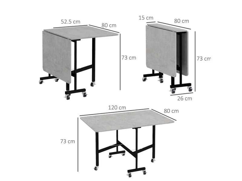  Table à manger pliante à roulettes 4 à 6 personnes evryae  - Conforama D
