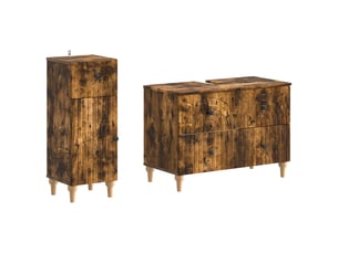 Ensemble de 2 meubles de salle de bain alkmaar chêne fumé cf63048