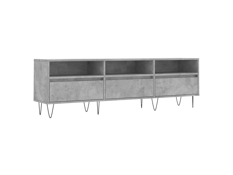  Meuble tv - banc tv - meuble de rangement gris béton 150x30x44,5 cm bois d'ingénierie  - Conforama A