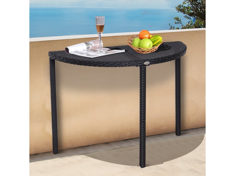  Table de jardin résine noir 100x50x74cm  - Conforama C