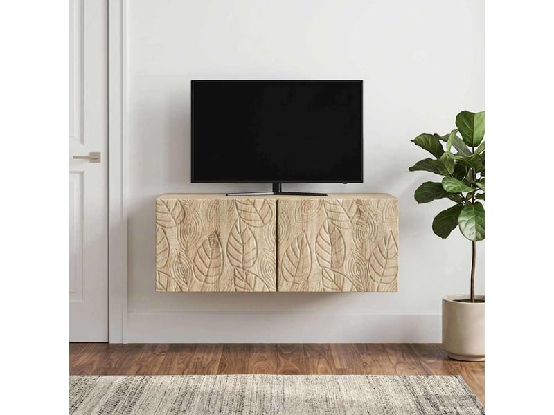  Meuble tv - banc tv - meuble de rangement mural 78,5 x 31 cm chêne sonoma bois d'ingénierie  - Conforama C