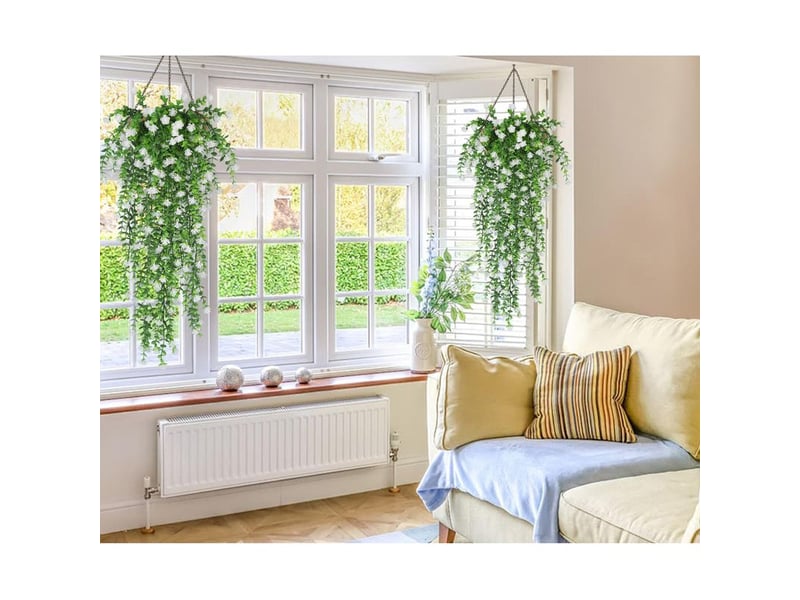  Lot de 3 plantes tombantes artificielles extérieures – fleurs résistantes au soleil pour décoration murale et jardin  - Conforama C